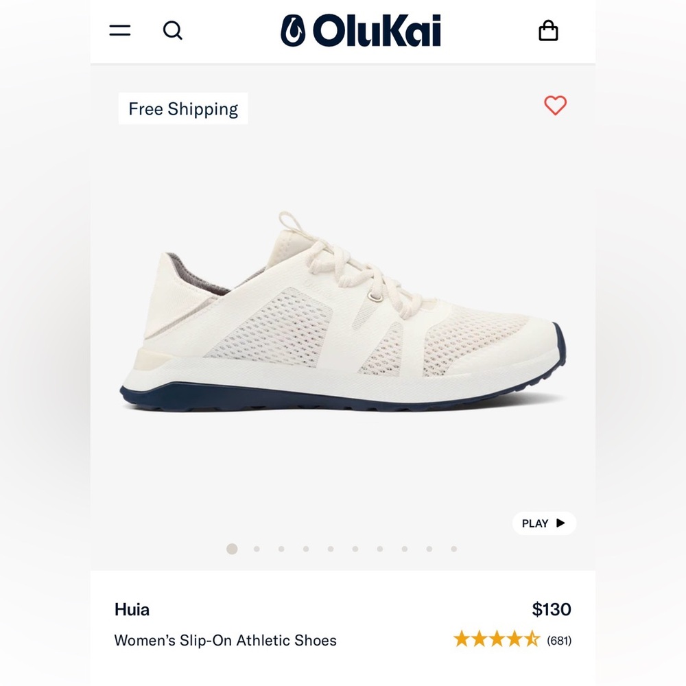 Women's OluKai Huia White Athletic Sneakers